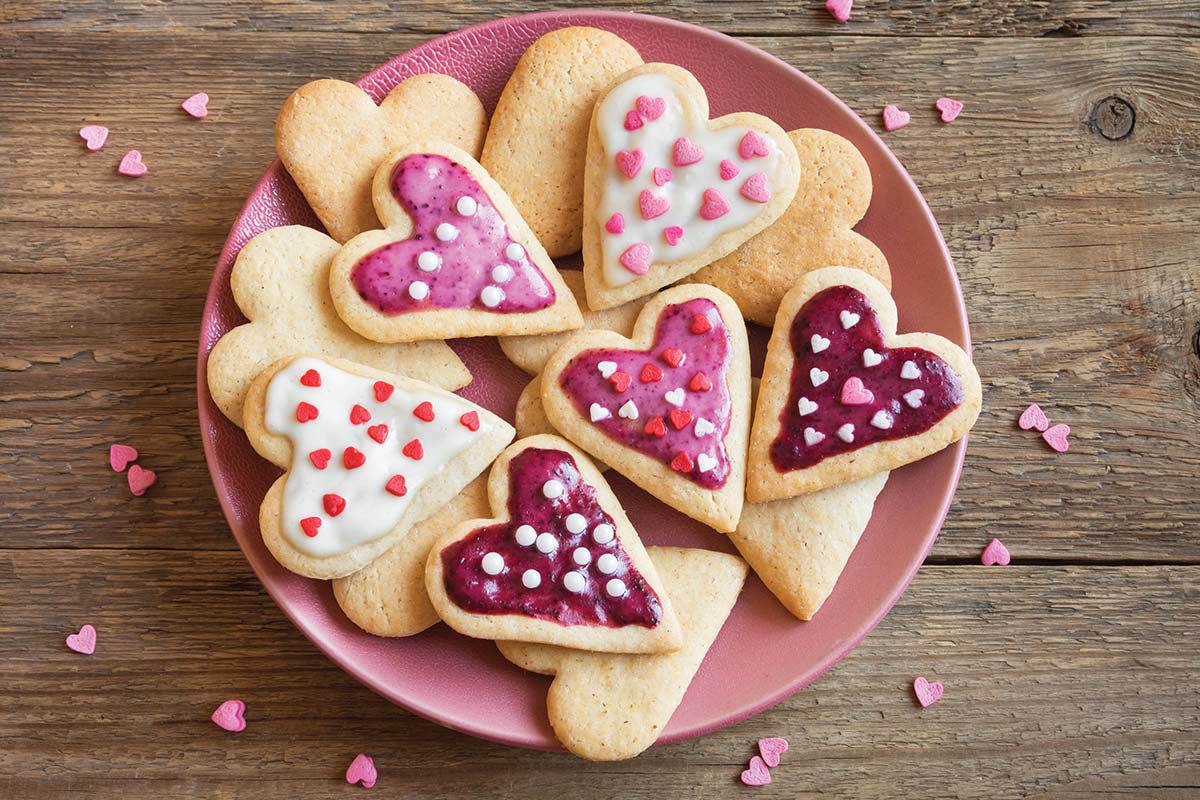 Almond flour heart shaped cookies